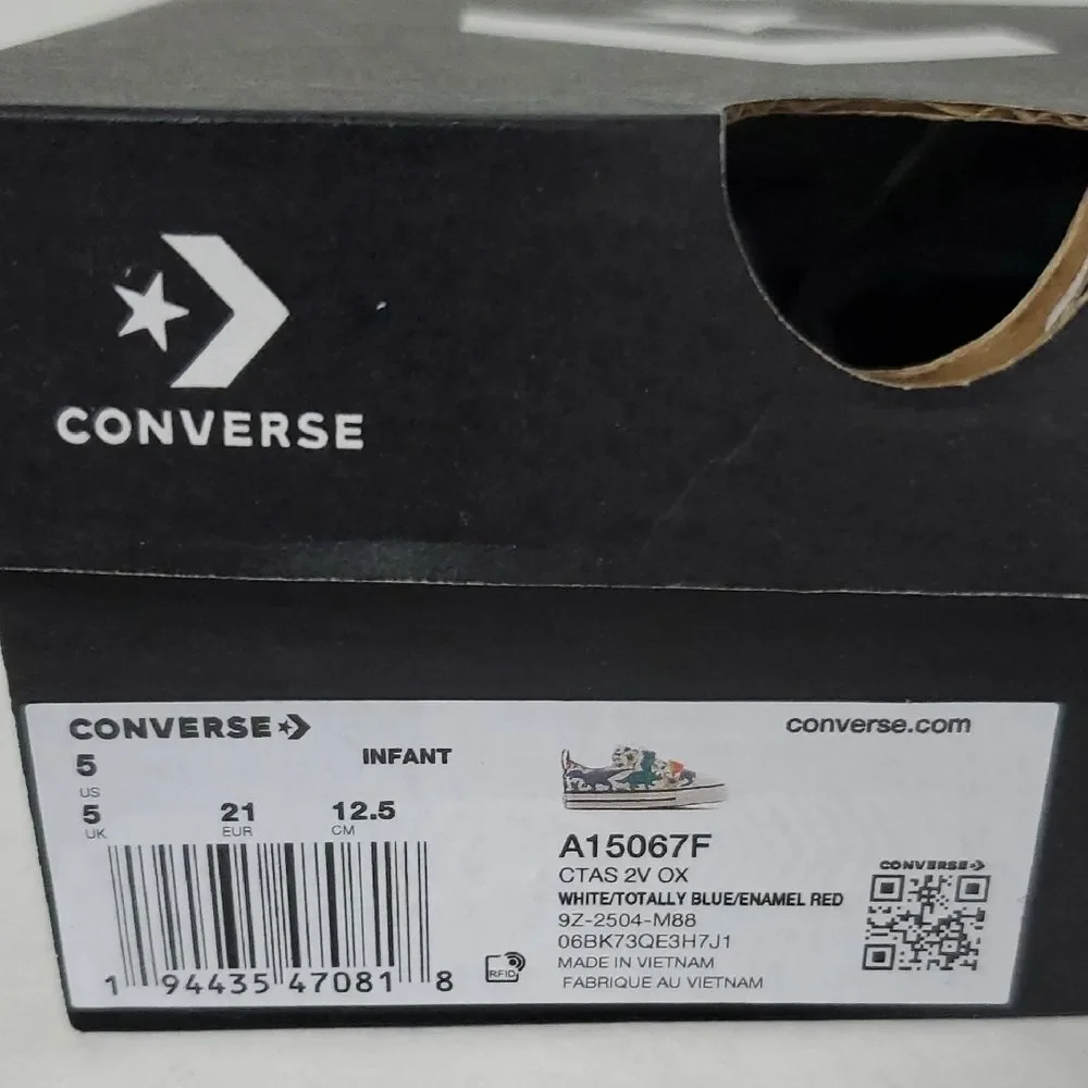 Converse CTAS 2V OX Infant Dinosaur Low Top Sneakers Size 5 NIB
